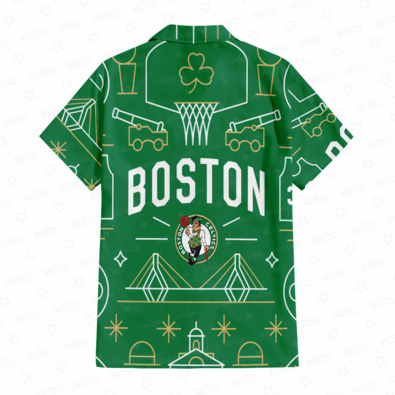 Boston Celtics Illustration Hawaiian Shirt