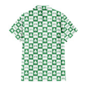 Boston Celtics Clover Checkerboard Hawaiian Shirt Back - TeeAloha