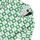 Boston Celtics Clover Checkerboard Hawaiian Shirt Front Focus Pocket - TeeAloha