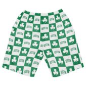 Boston Celtics Clover Checkerboard Hawaiian Short Back - TeeAloha