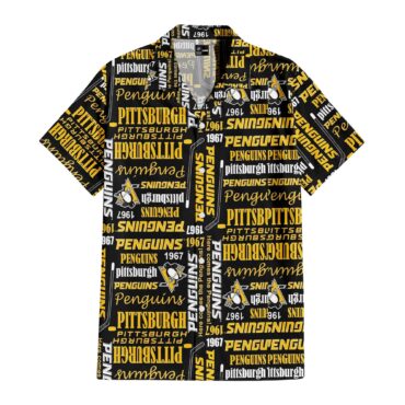 Pittsburgh Penguins Iconic Typography Hawaiian Shirt